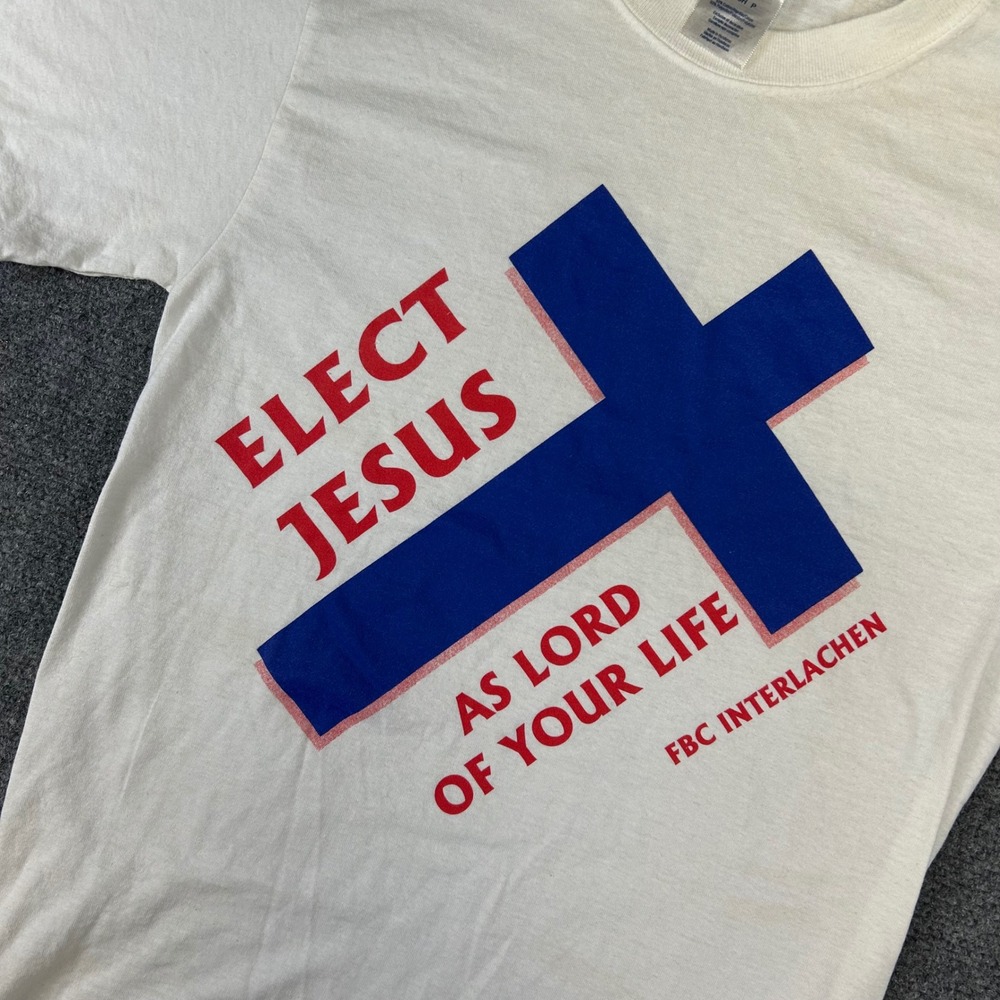 Jerzees Elect Jesus As Lord Of Your Life Graphic T-Shirt White Small Heavyweight - Picture 2 of 6